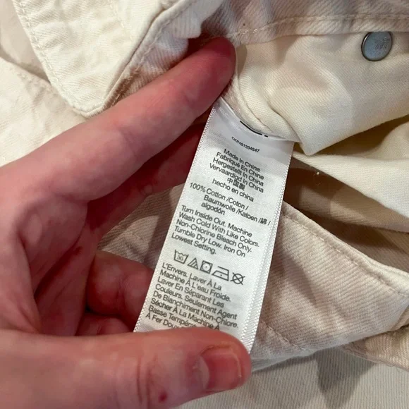 NWT Madewell Wide Sweep Trousers Minimalist Wide Leg Cream Denim Jeans 33 FLAW - Picture 6 of 15